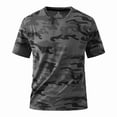 thumbnail image 1 of Gaukiv Men's T Shirts Quick Drying Crew Neckline Camo Short Sleeve Tees Summer Breathable Tops Dark Gray 2XL, 1 of 4