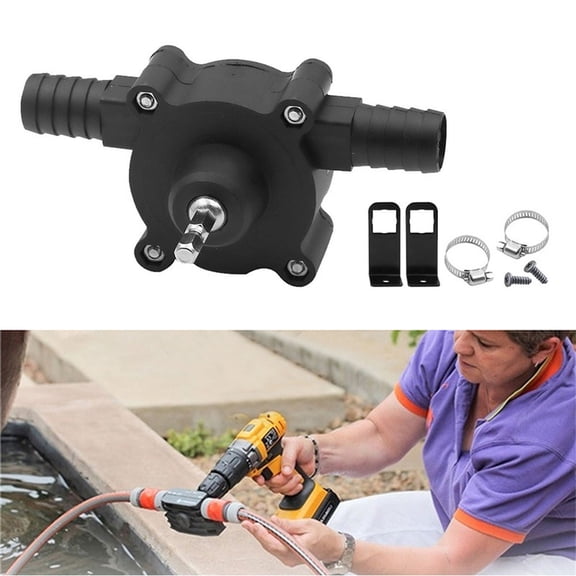 Gaukiv Portable Drill-Powered Water Pump Self-Priming Centrifugal Transfer Tool for Home Garden Emergency Drainage Liquid Blaster