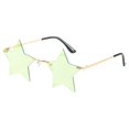 thumbnail image 1 of Gaukiv Star Sunglasses Lightweight Rimless Gold Metal Frame Fun Festive Party Costume Eyewear Trendy Decorative Photoshoot Accessory Green, 1 of 5