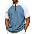 thumbnail image 1 of Gaukiv Tees for Men Raglan Short Sleeve Golf Wear Breathable Lightweight Training Shirts Basic Tops Light Blue 2XL, 1 of 5