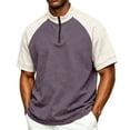 thumbnail image 1 of Gaukiv Tees for Men Raglan Short Sleeve Golf Wear Breathable Lightweight Training Shirts Basic Tops Light Purple 2XL, 1 of 5
