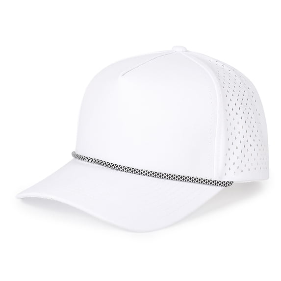 Gaukiv Unisex Baseball Caps Quick Dry Side Perforations Rope Details Adjustable Snapback Sporty Lightweight Moisture Wicking Hats White