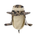 thumbnail image 1 of Gaukiv Unisex Camo Sun Hats Wide Brim Detachable Neck Flap Quick Dry Caps Lightweight Adjustable Chin Cord Outdoor Headwear Khaki 18, 1 of 2