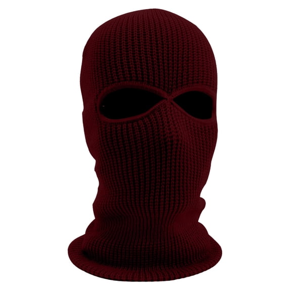 Gaukiv Unisex Knit Full Face Covers Warm Stretch Fit Breathable Mesh Design Outdoor Winter Skiing Cycling Sports Headgear Wine