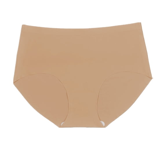 Gaukiv Womens High Rise Seamless Briefs Wide Waistband Tummy Control Cotton Panties Soft Stretch Base Layer Complexion L