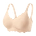 thumbnail image 1 of Gaukiv Womens Jelly Bras Wirefree Push Up Seamless Comfort Gel Strip Underband Breathable Fit Beige 38, 1 of 6