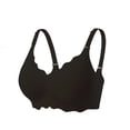 thumbnail image 1 of Gaukiv Womens Jelly Bras Wirefree Push Up Seamless Comfort Gel Strip Underband Breathable Fit Black 32, 1 of 6
