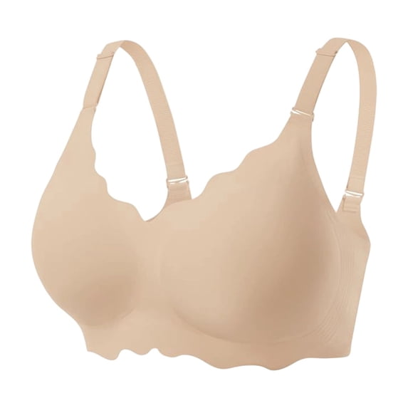 Gaukiv Womens Jelly Bras Wirefree Push Up Seamless Comfort Gel Strip Underband Breathable Fit Complexion 42