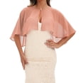 thumbnail image 1 of Gaukiv Womens Pearl Button Cape Shawls Sheer Chiffon Evening Wraps Draped Shoulder Cover Ups Elegant Flowy Silhouette Watermelon Red, 1 of 2