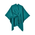 thumbnail image 1 of Gaukiv Womens Solid Wrap Shawls Open Front Cozy Poncho Outerwear Elegant Shoulder Cover Up Green, 1 of 3