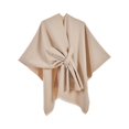 thumbnail image 1 of Gaukiv Womens Solid Wrap Shawls Open Front Cozy Poncho Outerwear Elegant Shoulder Cover Up Khaki, 1 of 3