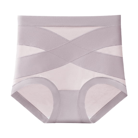 Gaukiv Womens Tummy Control Briefs High Waist Cross Belt Lifting Designs Seamless Sculpting Butt Lifting Wide Waistband Shapewear Purple L