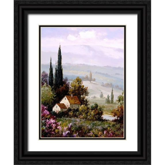 Gaul, Charles 19x24 Black Ornate Wood Framed with Double Matting Museum Art Print Titled - Country Comfort II