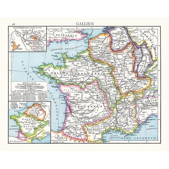 Gaul France Spain - Droysen 1886 Poster Print by Droysen Droysen (36 x 24) # ITSP0370