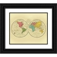 thumbnail image 1 of Gaultier 17x15 Black Ornate Wood Framed with Double Matting Museum Art Print Titled - Western Eastern Hemispheres - Gaultier 1799, 1 of 4