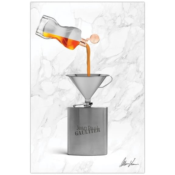 G Liquid Gold Frameless Free Floating Tempered Glass Panel Graphic Wall Art , 24" x 36"