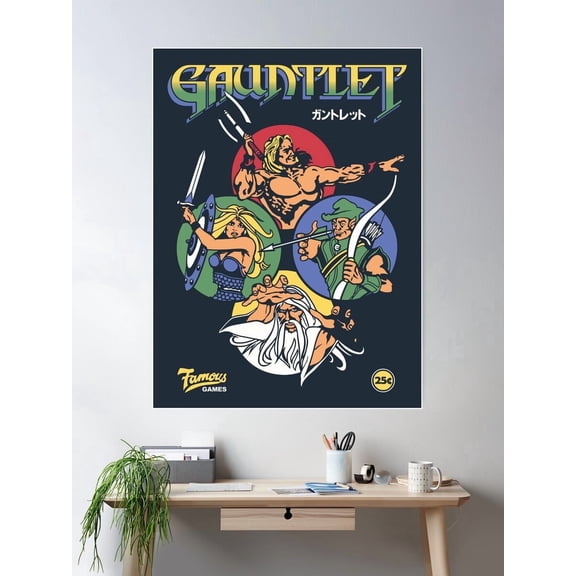 Gauntlet Retro Vintage Arcade Gaming Poster Wall Art Modern Wall Decor For Living Room Bedroom
