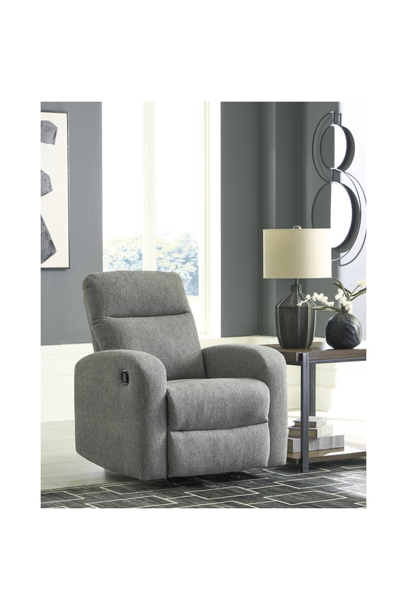 Moreau Place Rocker Recliner Chair, Pull Tab Reclining, Gray