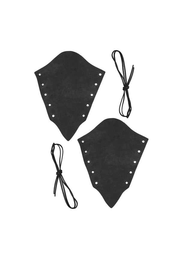 Gauntlet Wristband Unisex Wide Cuffs Punk Adjustable Medieval Bracers Gloves for Black