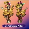 thumbnail image 1 of Gaura Nitai Deities 5.25" Brass Deities (GN7B), 1 of 1