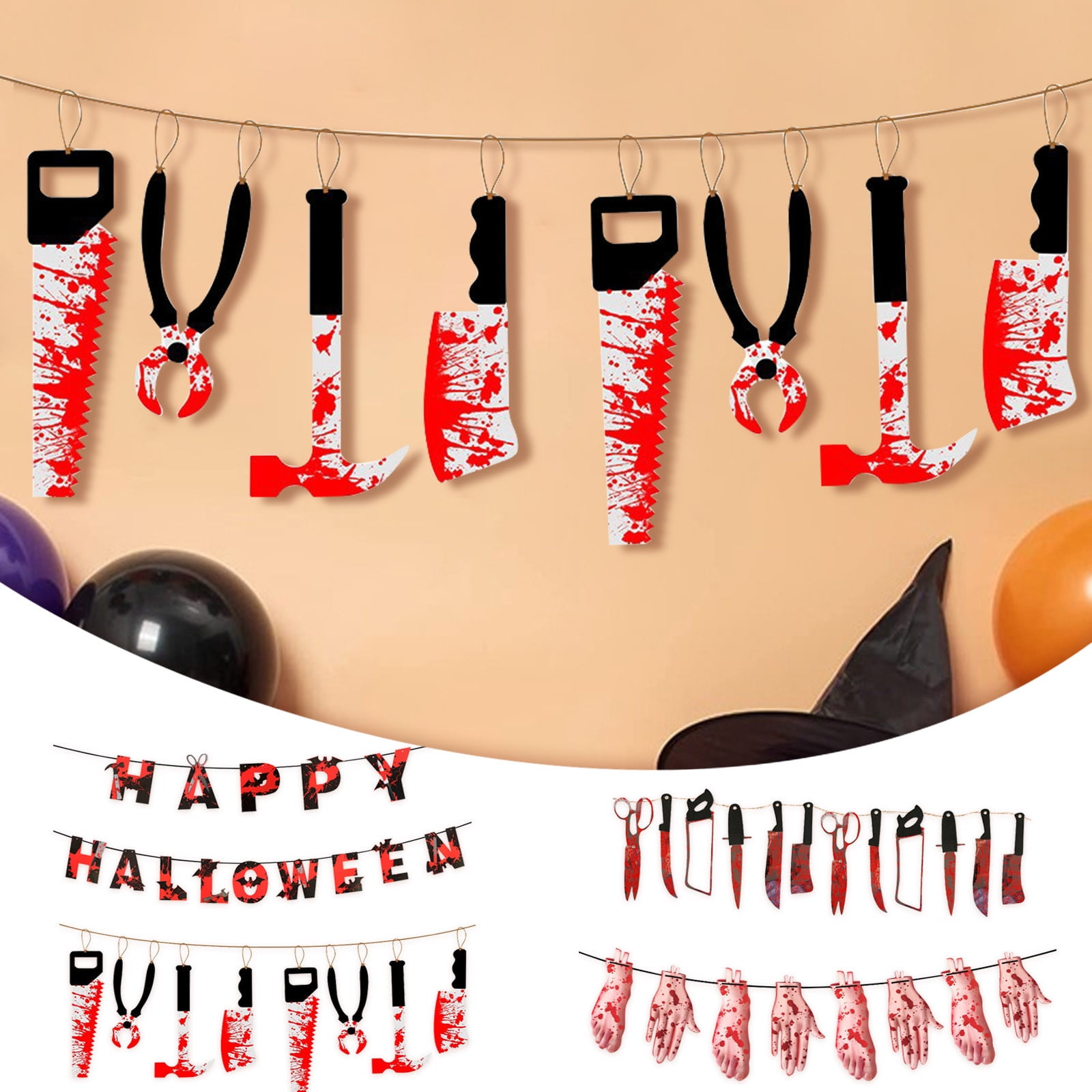 Gause Halloween Decorations Vampire Party Bloody Weapon Garland