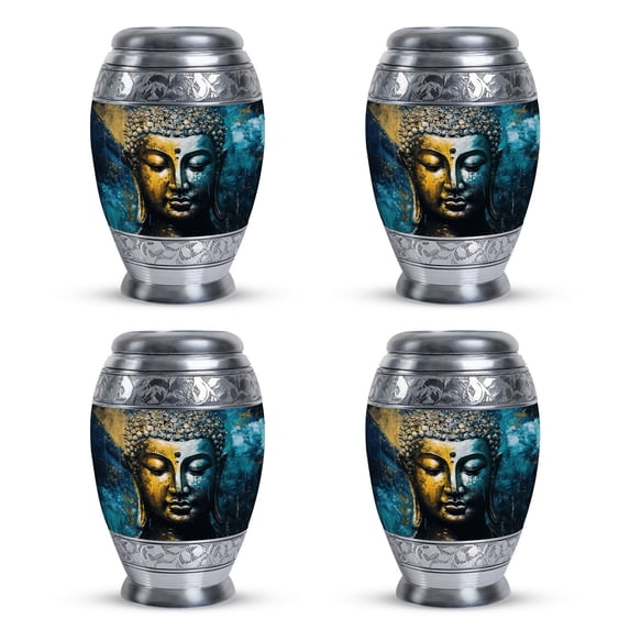 Gautam buddha Companion Urn - Urns For Adult Male Small- Cremation Companion Urns - Funeral Urn - Ash Keepsake (size-3nch,4pcs)