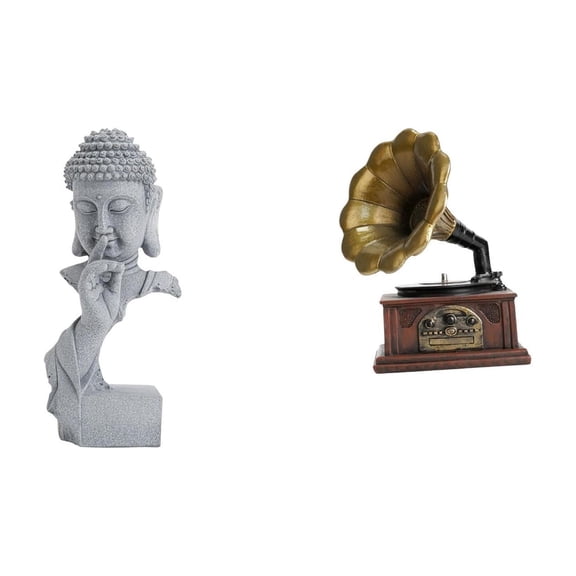 Gautama Buddha Meditation Statue Resin Craftwork Vintage Design for Indoor Outdoor Collectors