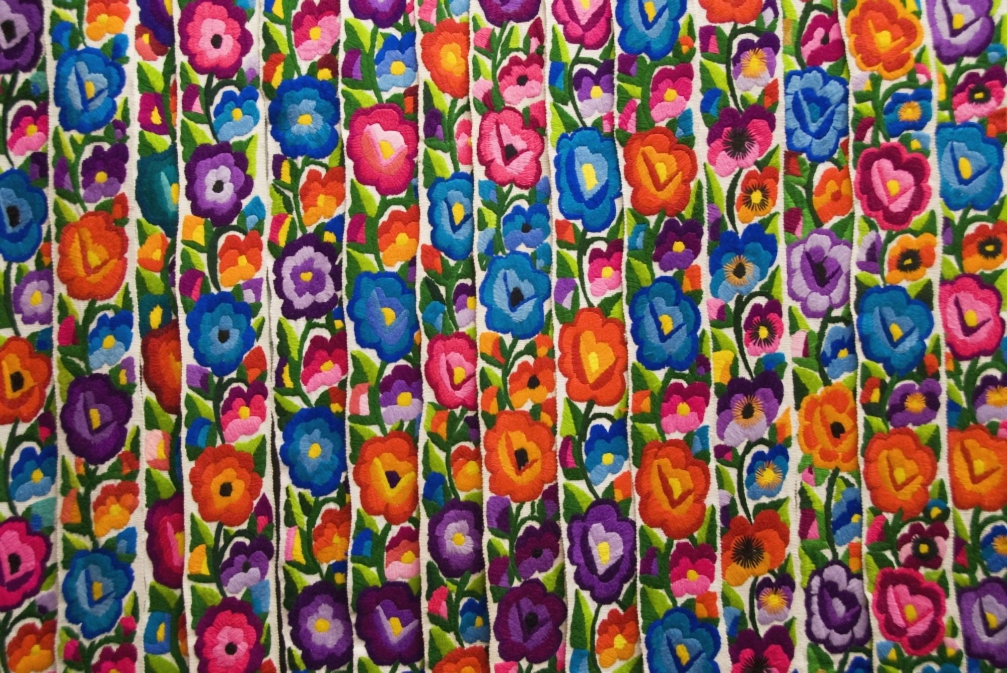 Gautemala Chichicastenango Brightly colored handmade textile Canvas Art - Richard Maschmeyer Design Pics (38 x 24)
