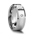 thumbnail image 1 of Gautier Palladium Inlaid Beveled Tungsten Ring With Diamond, 1 of 2