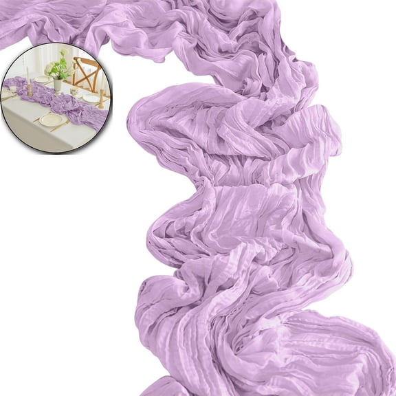Gauze Cheesecloth Table Runners(35x70 Inch) - Crepe Table Flag for Bridal Showers, Birthday Parties