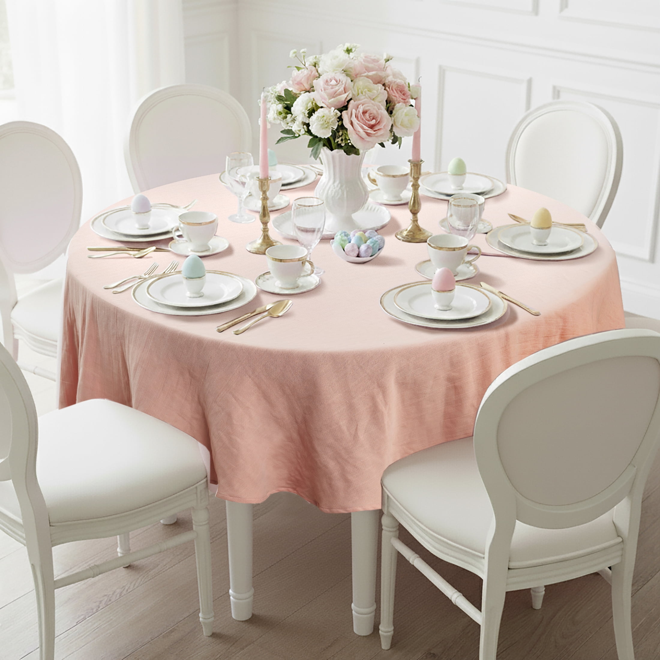Easter Gauze 70" Round Tablecloth - 100% Cotton, Pink
