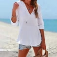 thumbnail image 1 of Gauze Hoodie for Women Summer Hoodies for Women Gauze Coverups for Women Swim Cover up Top Hooded Swimsuit Coverup for Women Women's Beach Tunics and Cover-up Tops,White,3XL, 1 of 8