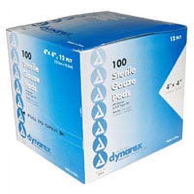 Gauze Pads Sponge Sterile By Dynarex, 12 Ply 4 In X 4 In - 100 Ea