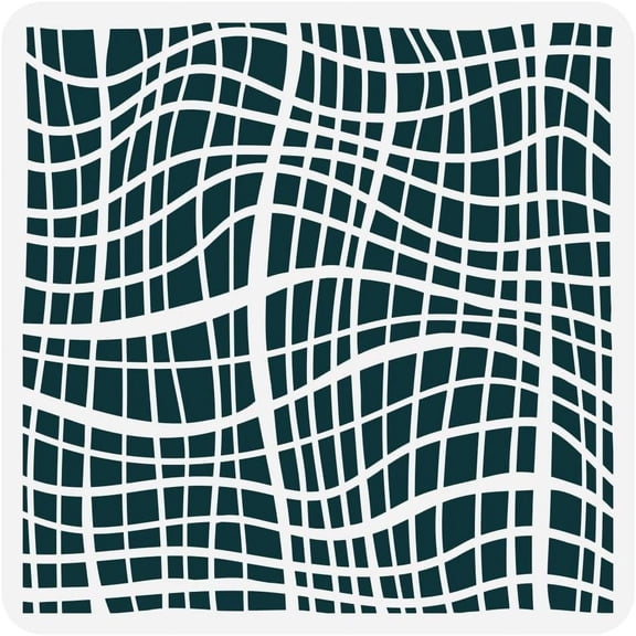 Gauze Pattern Painting Stencil - 11.8x11.8 Inch Reusable Plastic Geometric Floral Template for Wall Wood Tile Fabric Furniture DIY Home Decor White