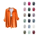 thumbnail image 1 of Gauze Shirts for Women Long Sleeve Button Down Lapel Collar Business Casual Dress Shirt Spring Work Blouses, 1 of 7