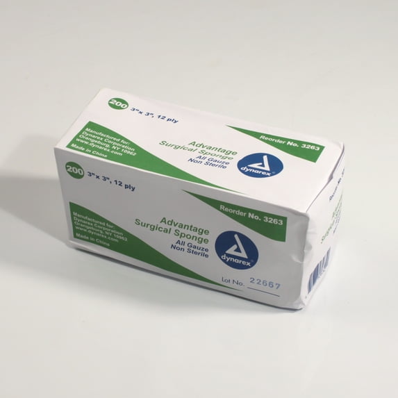 Advantage Surgical Sponges 12 Ply Economy 3" x 3" 1 Pack of 200 Sponges