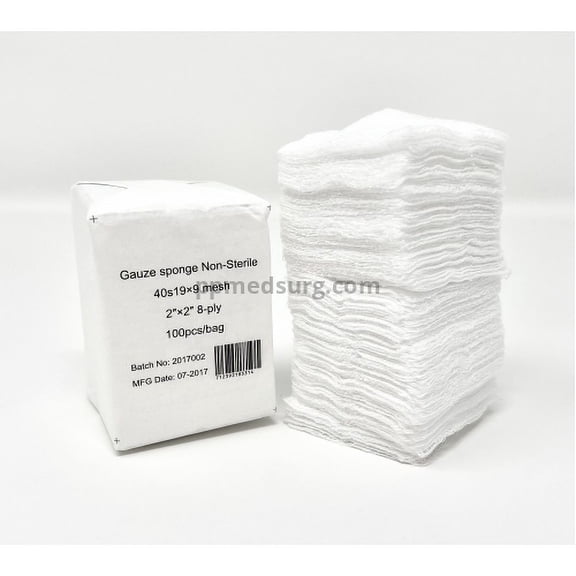 Gauze Surgical Sponges Cotton NON STERILE Woven 8-ply High Grade Quality 2"x2" Class I(a) All Purpose Pads Case of 20 000
