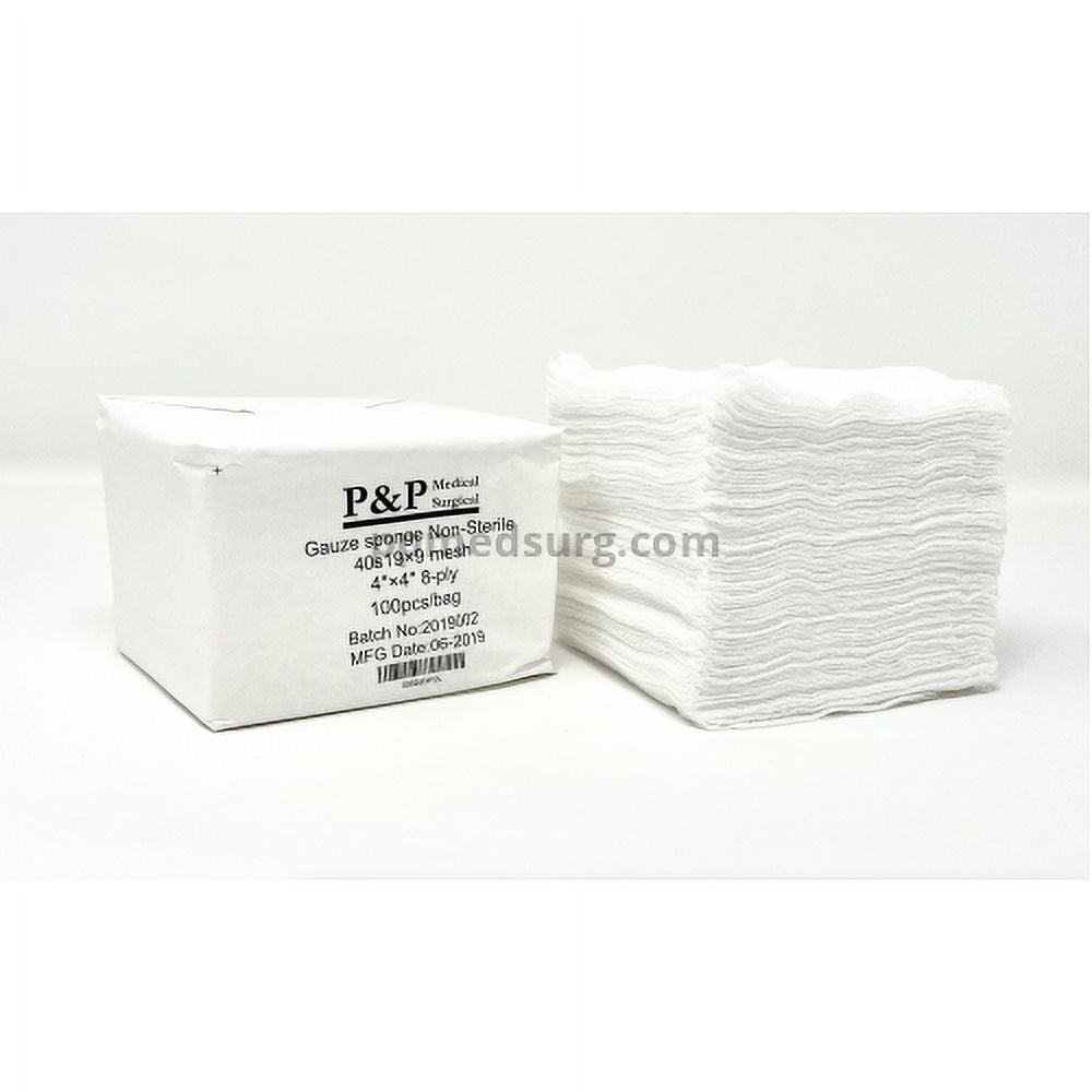 Gauze Surgical Sponges Cotton NON STERILE Woven 8-ply High Grade Quality 4"x4" Class I(a) All Purpose Pads Case of 10 000