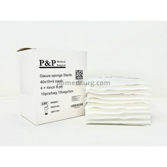 Gauze Surgical Sponges Cotton STERILE Woven 8-ply High Grade Quality 4"x4" Class I(a) All Purpose Pads Case of 2000