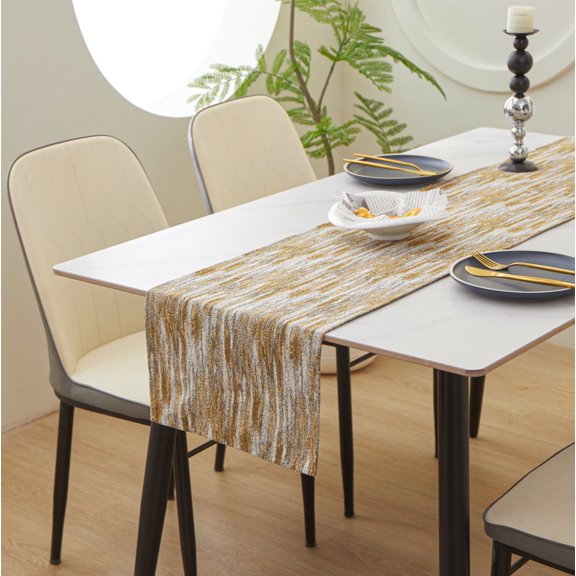 Gauze Tablecloth Cheesecloth Runner Nylon Decor - Rustic Romantic Pleated Drape, Reusable Wedding Party Home Table Decor, Versatile Furniture Accent