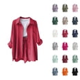 thumbnail image 1 of Gauze Tops for Women Long Sleeve Button Down Lapel Collar Business Casual Dress Shirt Spring Work Blouses, 1 of 7
