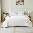 thumbnail image 1 of Gauze Wave Stitched Quilt Set With Shams - Great Bay Home (Twin / Twin XL, White), 1 of 6