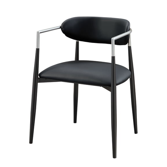 Gavan Black Synthetic Leather Arm Chair (Set of 2)