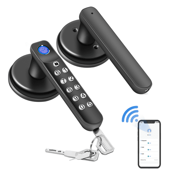 Gavdhe Biometric Fingerprint Door Lock with APP Control,Keyless Entry  Smart Door Knob  for Bedroom