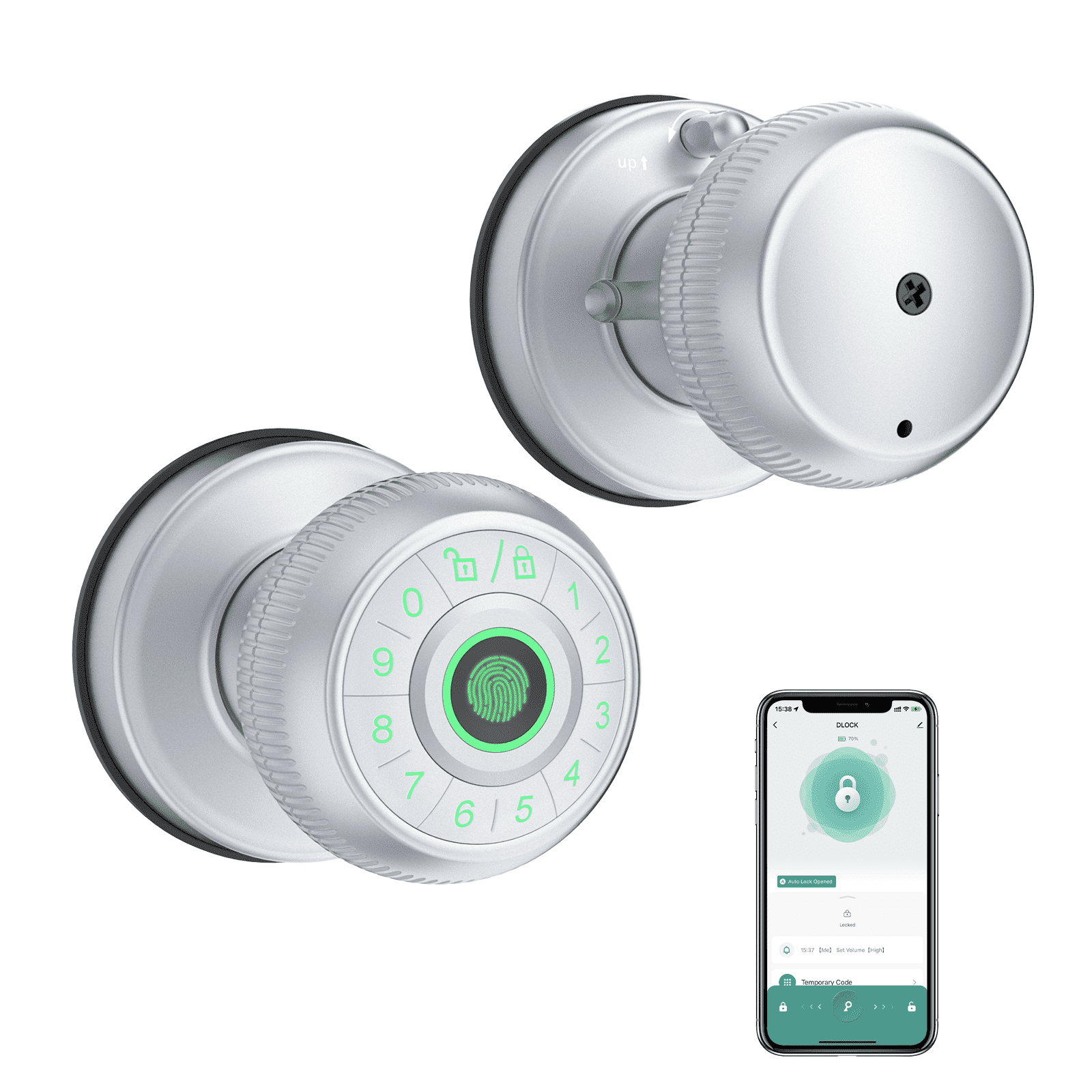 Image showcasing Gavdhe Fingerprint Door Lock with Keypad and Fingerprint, Keyless Entry ...