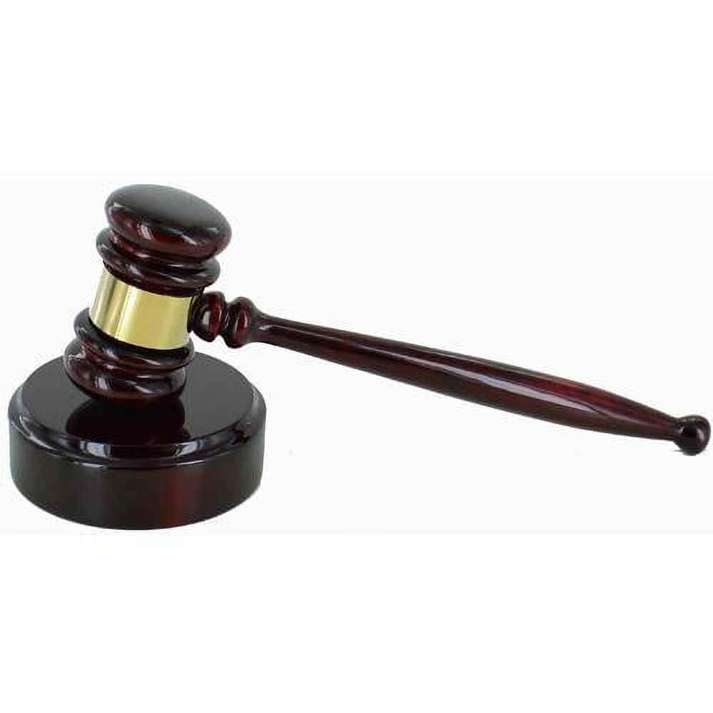 Gavel And Gavel Block Set, Piano Rosewood Finish