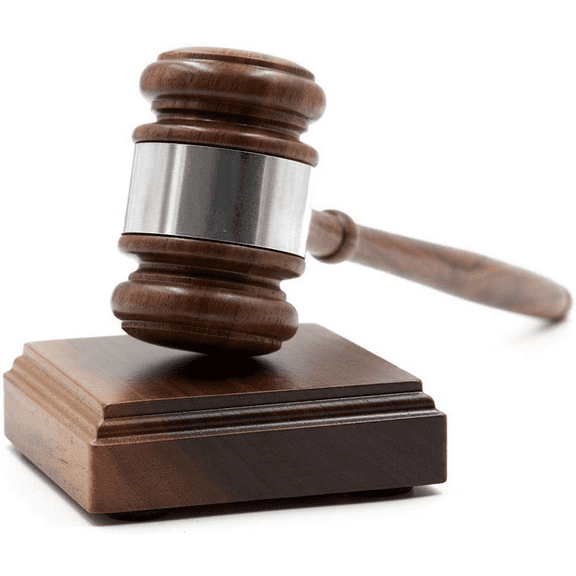 Gavels Fast Wooden Walnut Gavel w/Square Sound Block - Not Engraved (Silver Band)