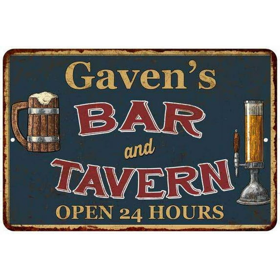 Gaven's Green Bar & Tavern Rustic Sign 8 x 12 High Gloss Metal 208120047369