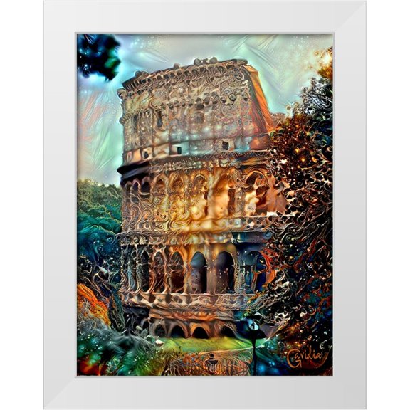 Gavidia, Pedro 12x14 White Modern Wood Framed Museum Art Print Titled - Rome Italy Colosseum