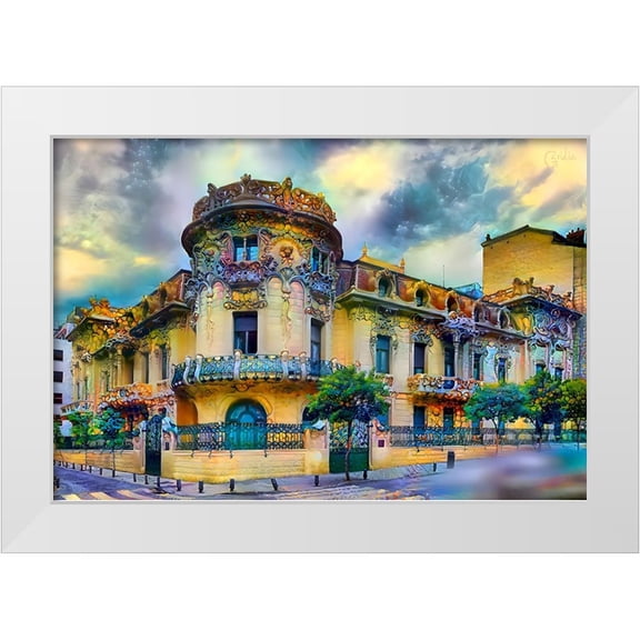 Gavidia, Pedro 14x11 White Modern Wood Framed Museum Art Print Titled - Madrid Spain Longoria Palace